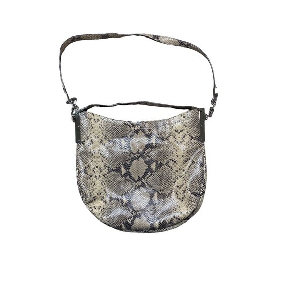 MICHAEL KORS WOMEN'S BLACK & TAN PYTHON HOBO CROSSBODY BAG